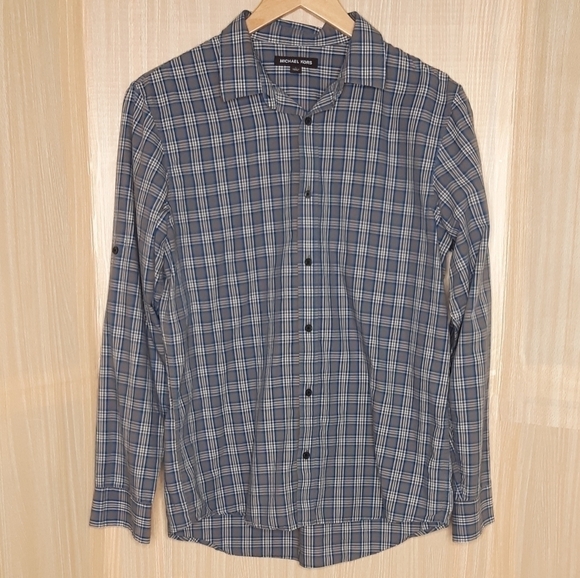 Michael Kors men’s plaid button down shirt. Large - Picture 1 of 7
